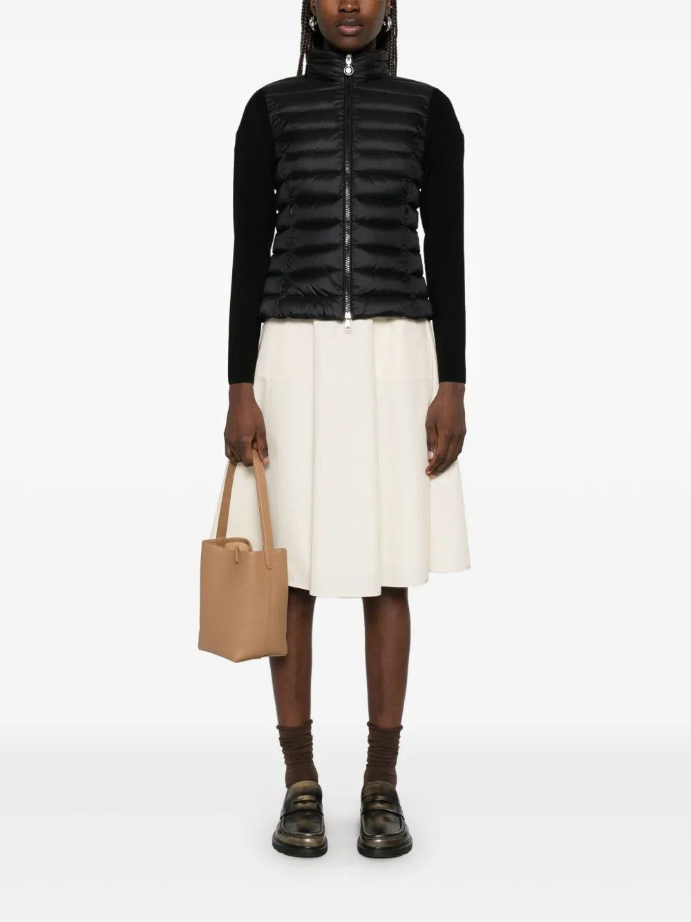 Vestes Veste bi-matière matelassée Moncler Noir Femme