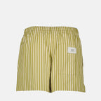 Shorts Calções Listrados Ami PARIS Cáqui Unissex
