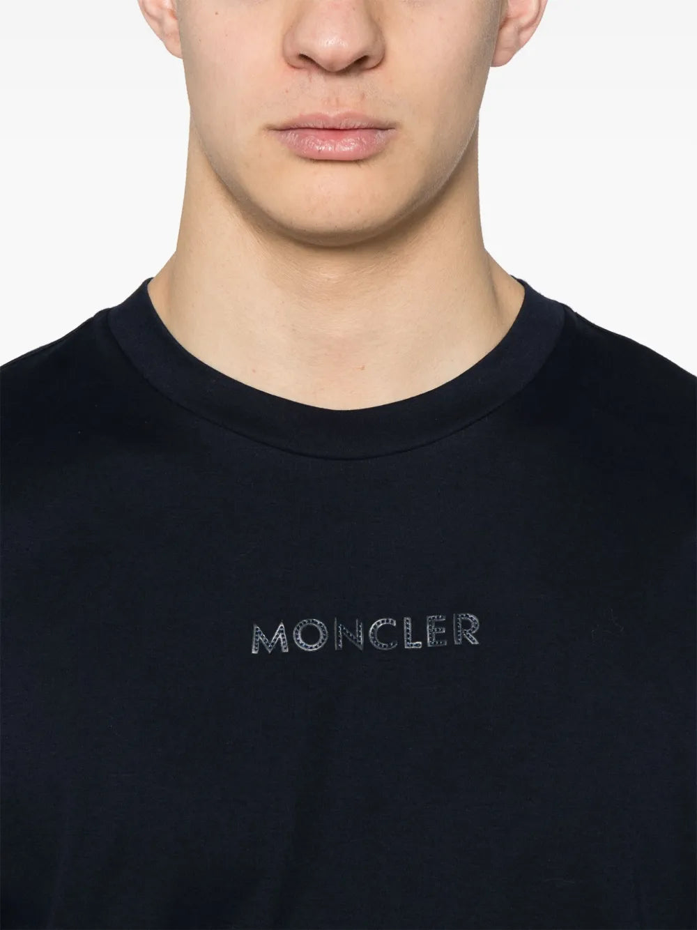 T-shirts T-shirt bleu marine à logo Moncler Bleu foncé Homme