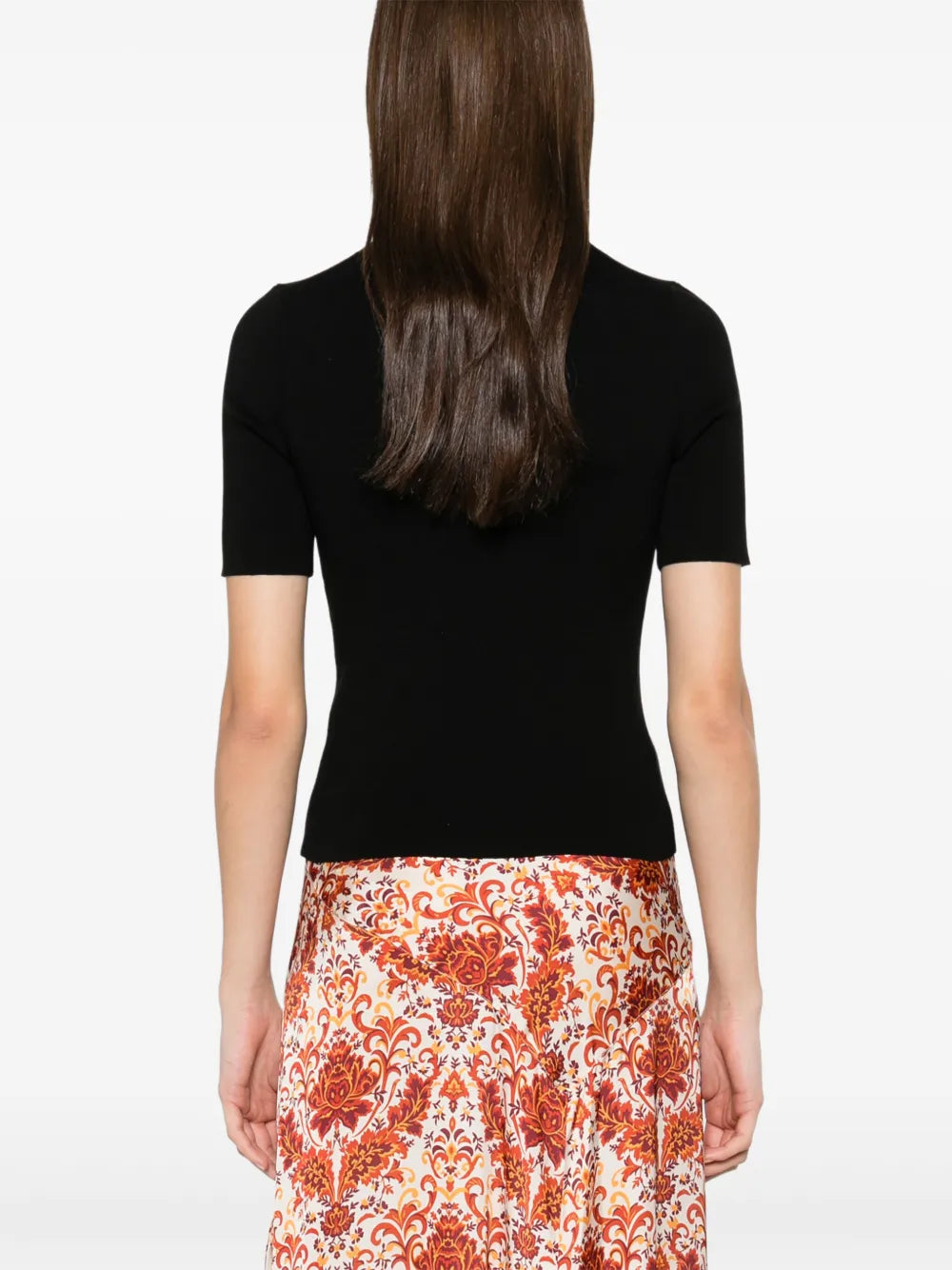 T-shirt Maglione in Lana con Catena a Maglie Rabanne Nero Femme