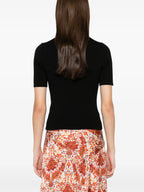 T-shirt Maglione in Lana con Catena a Maglie Rabanne Nero Femme