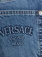 パンツ ストレートジーンズ Versace 青 Homme