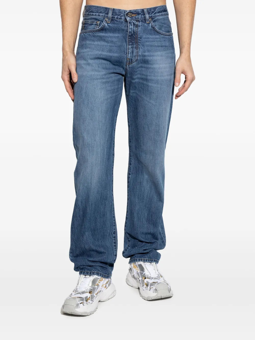 Pantalons Jean droit Versace Bleu Homme