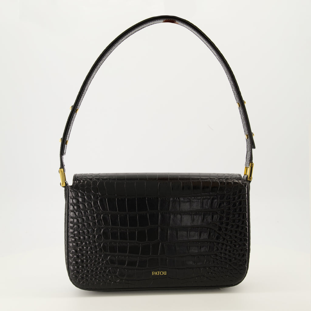 Image de l'article Sac Lock effet croco de la marque Patou pour Femme - Saison Automne-Hiver 2025 - Vue de Dos