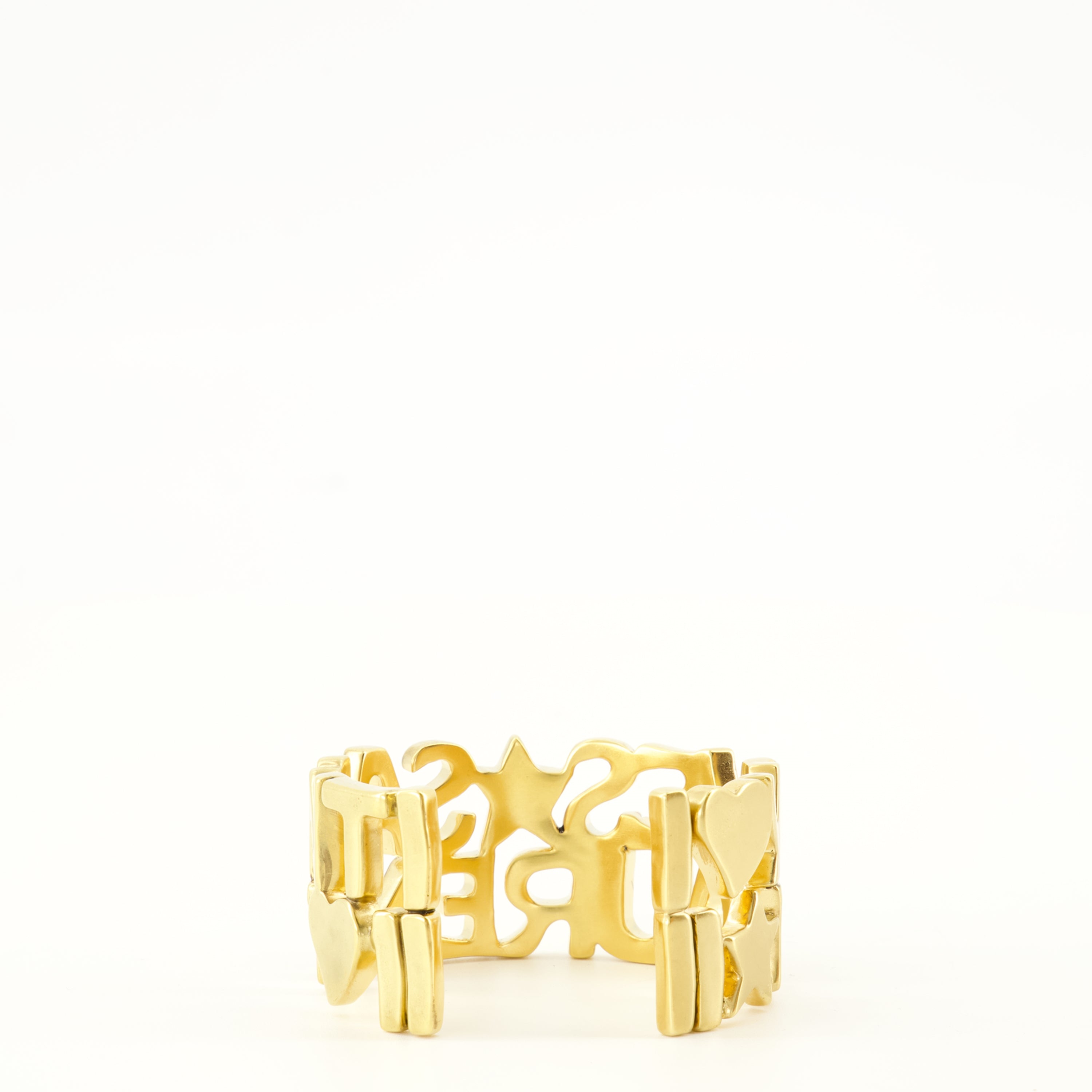 Bijoux Manchette en métal doré Saint Laurent Doré Unisexe