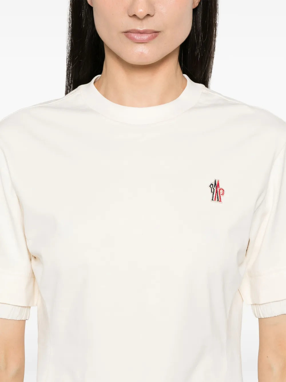 T-shirt T-shirt con Logo Moncler Grenoble Beige Femme