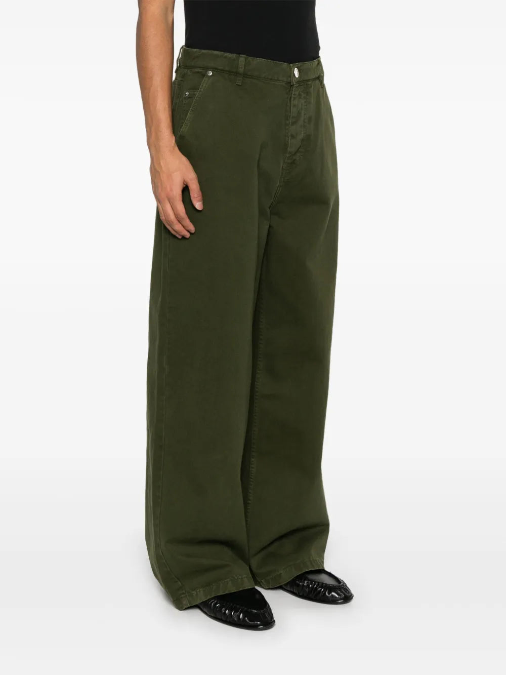 Pantalons Jeans jambes larges Ami PARIS Kaki Homme