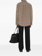 Camicie Camicia a Quadri Check Burberry Beige Homme
