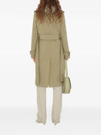코트 롱 트렌치 코트 Burberry 카키색 옷감 Femme