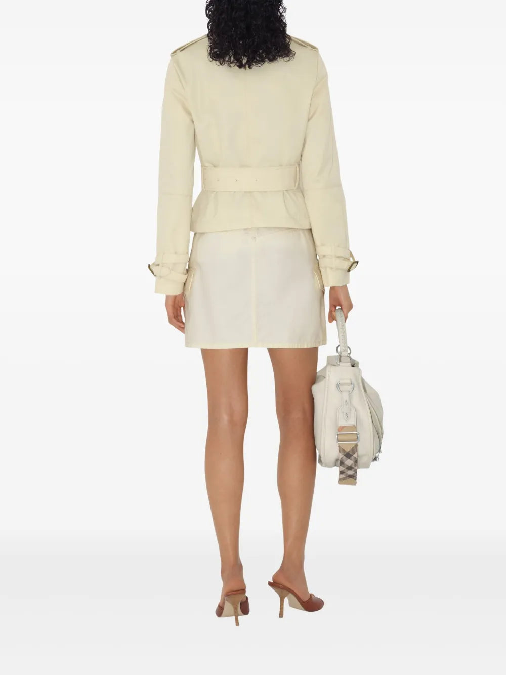 Manteaux Tench court Burberry Beige Femme