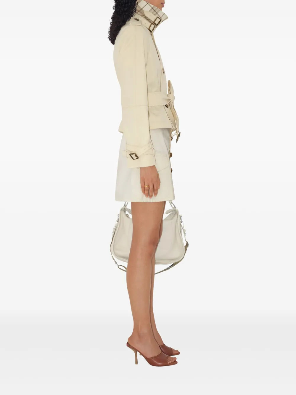 Manteaux Tench court Burberry Beige Femme