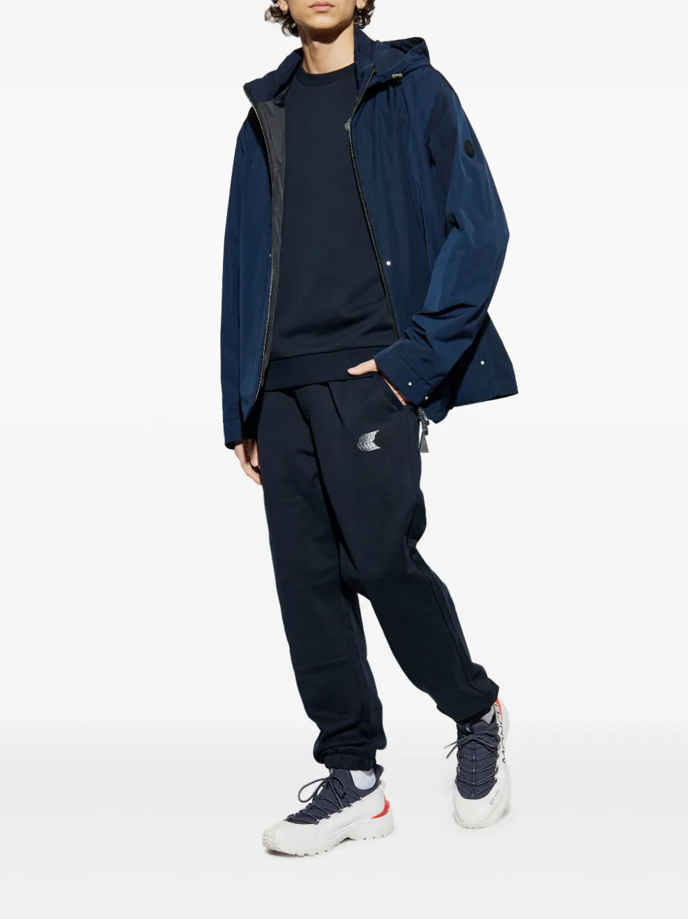 Pantalons Pantalon de jogging à logo délavé Moncler Bleu foncé Homme