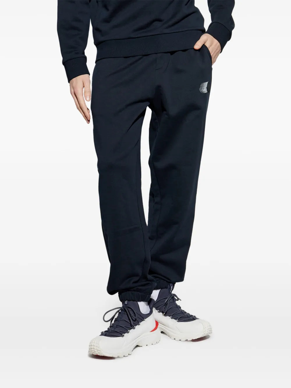 Pantalons Pantalon de jogging à logo délavé Moncler Bleu foncé Homme