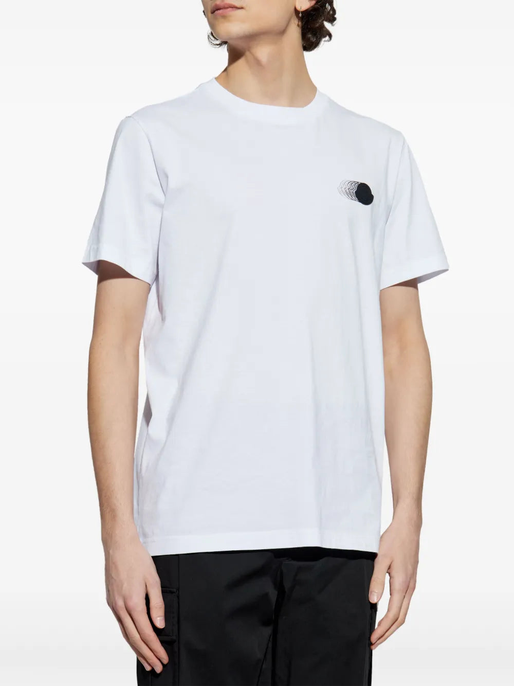 T-shirts T-shirt à motif logo délavé Moncler Blanc Homme