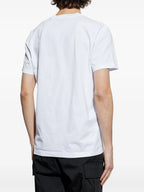 T-shirts T-shirt à motif logo délavé Moncler Blanc Homme