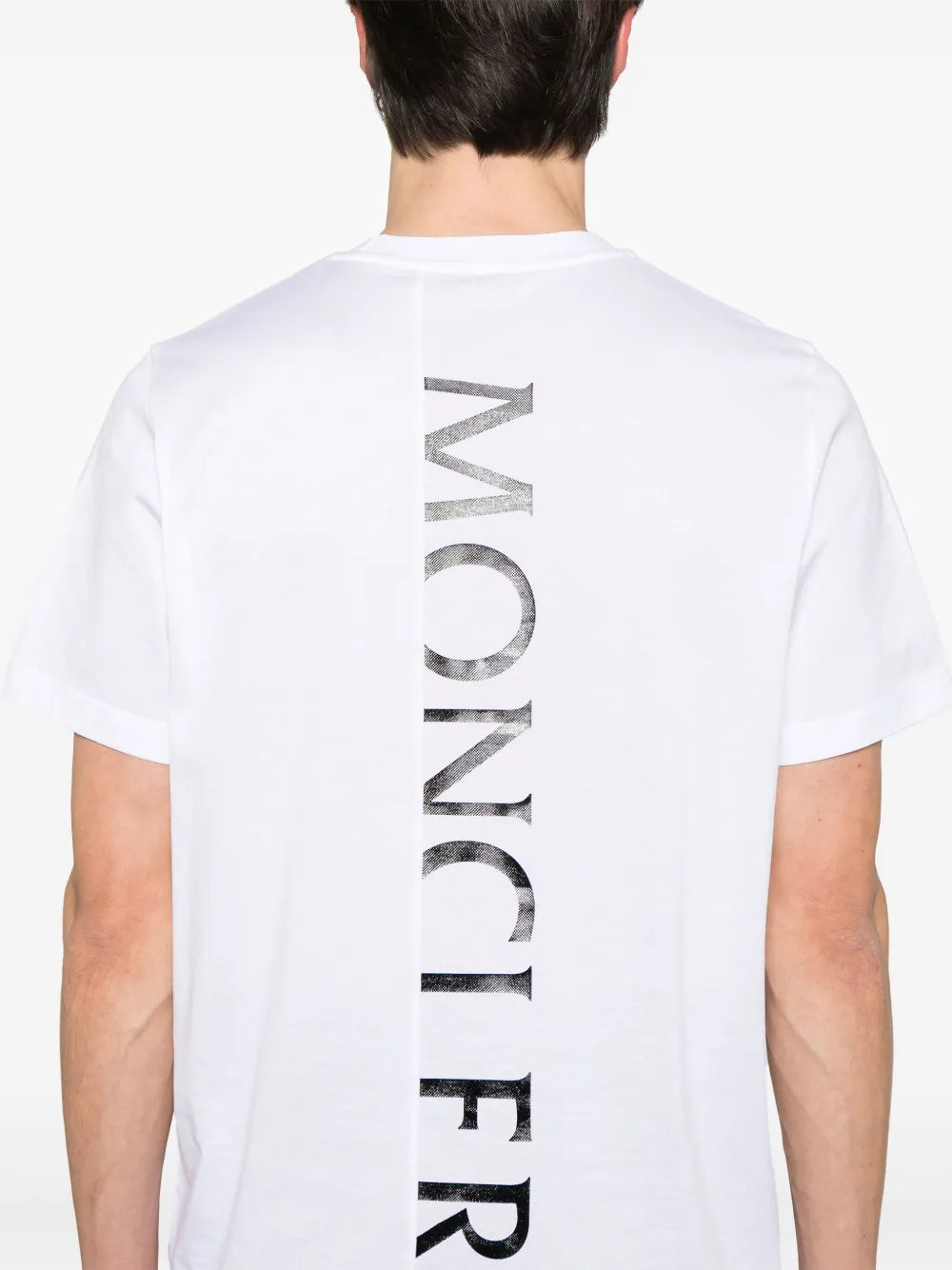 T-Shirts Vertikales Logo T-Shirt Moncler Weiß Homme