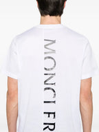 T-Shirts Vertikales Logo T-Shirt Moncler Weiß Homme