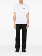 T-Shirts Vertikales Logo T-Shirt Moncler Weiß Homme