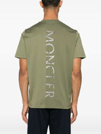 T-shirt T-shirt con Logo Verticale Moncler Verde Homme