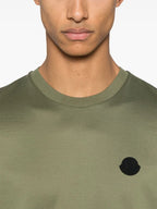 T-shirt T-shirt con Logo Verticale Moncler Verde Homme