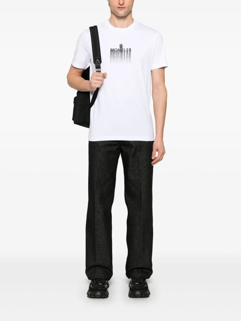 T-shirts T-shirt à logo délavé Moncler Blanc Homme