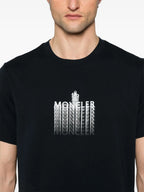 티셔츠 페이디드 로고 티셔츠 Moncler 진한 파란색 Homme