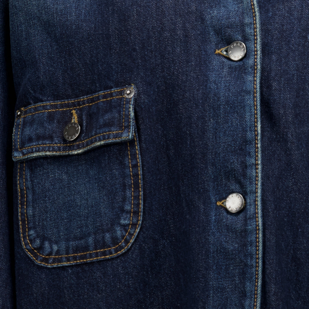Vestes Giacca in Denim e Pelle Blu Scuro Prada Bleu foncé Femme
