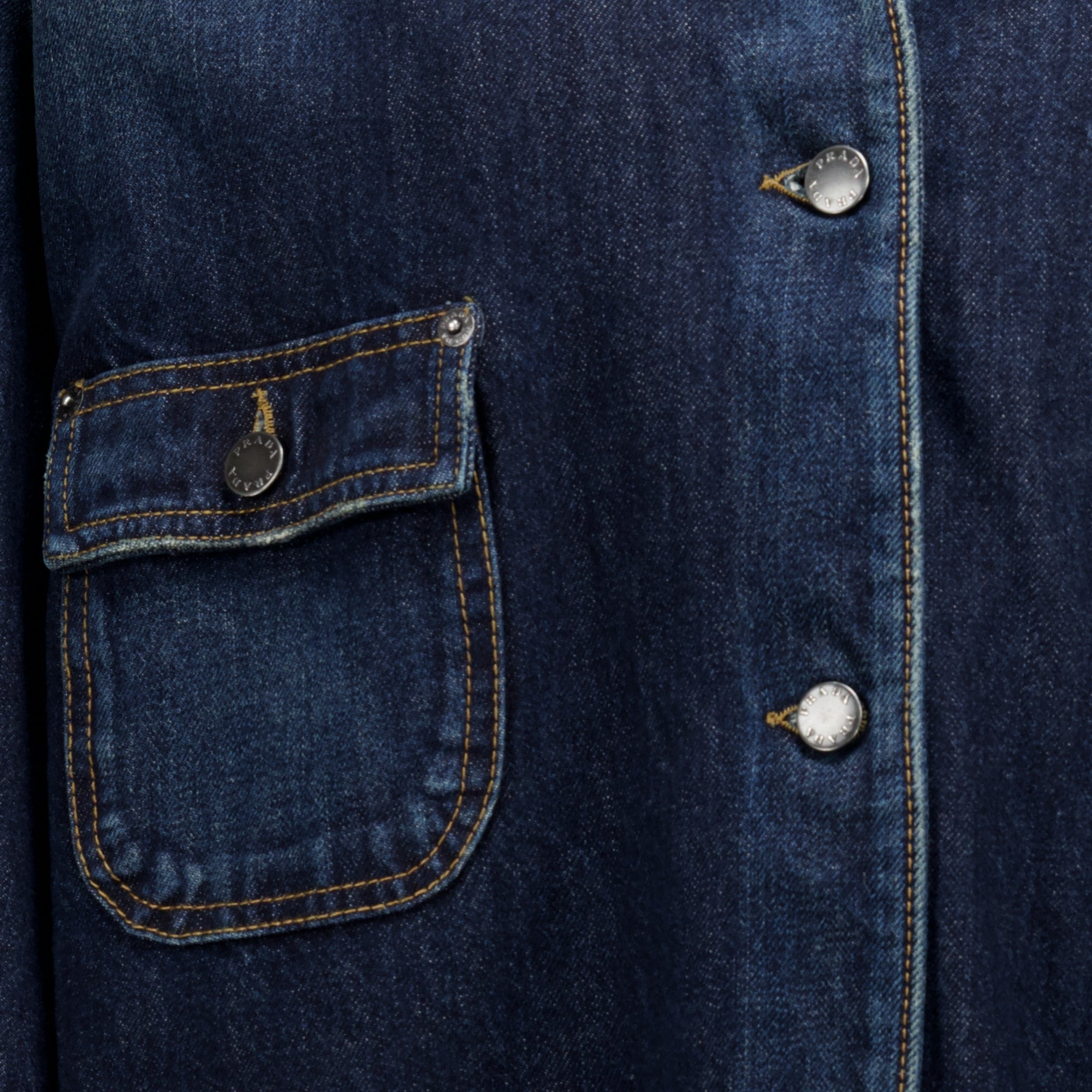 Vestes Veste en denim et cuir bleu foncé Prada Bleu foncé Femme
