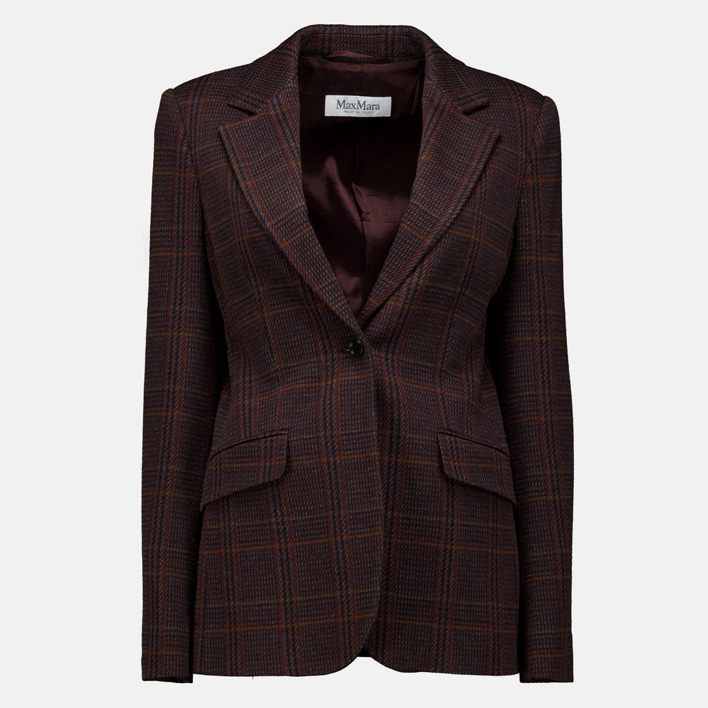 Vestes Karierter Wollblazer Max Mara Marron Femme