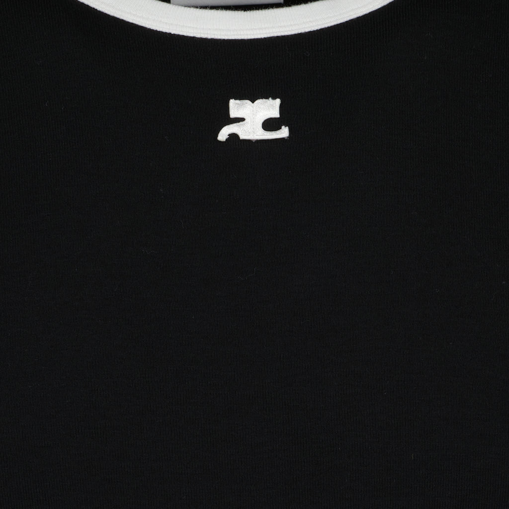 T-shirts T-shirt signature contrasté Courrèges Noir Homme