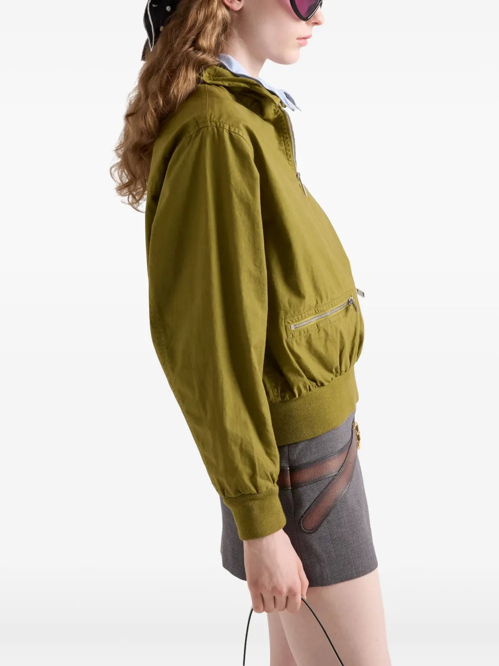 Sweatshirts Veste en popeline Prada Kaki Femme