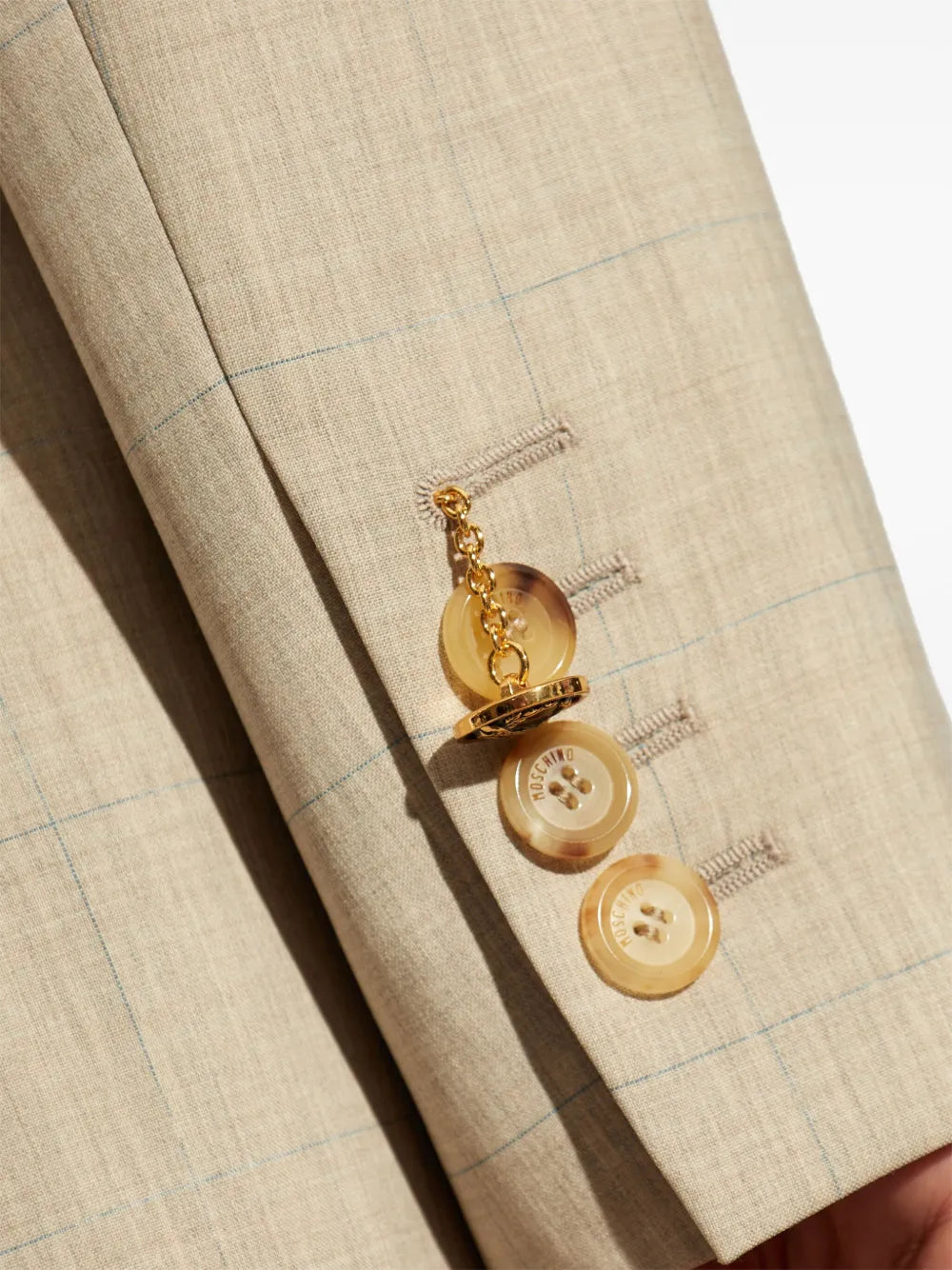 Vestes Blazer à carreaux Moschino Beige Femme