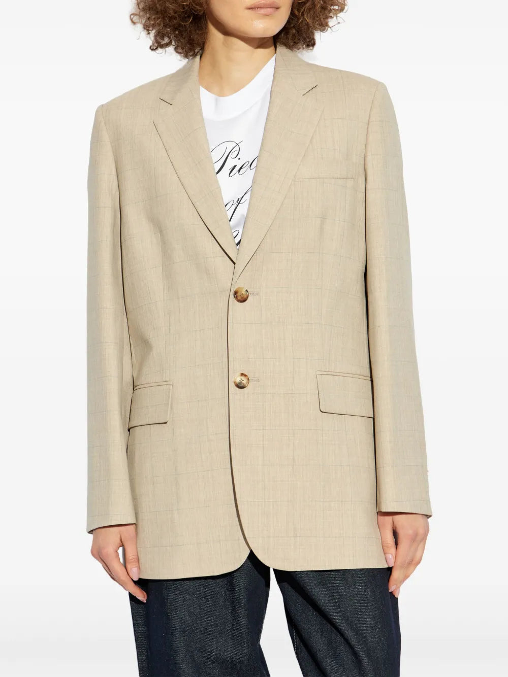 Chaquetas Blazer de cuadros Moschino Beige Mujeres