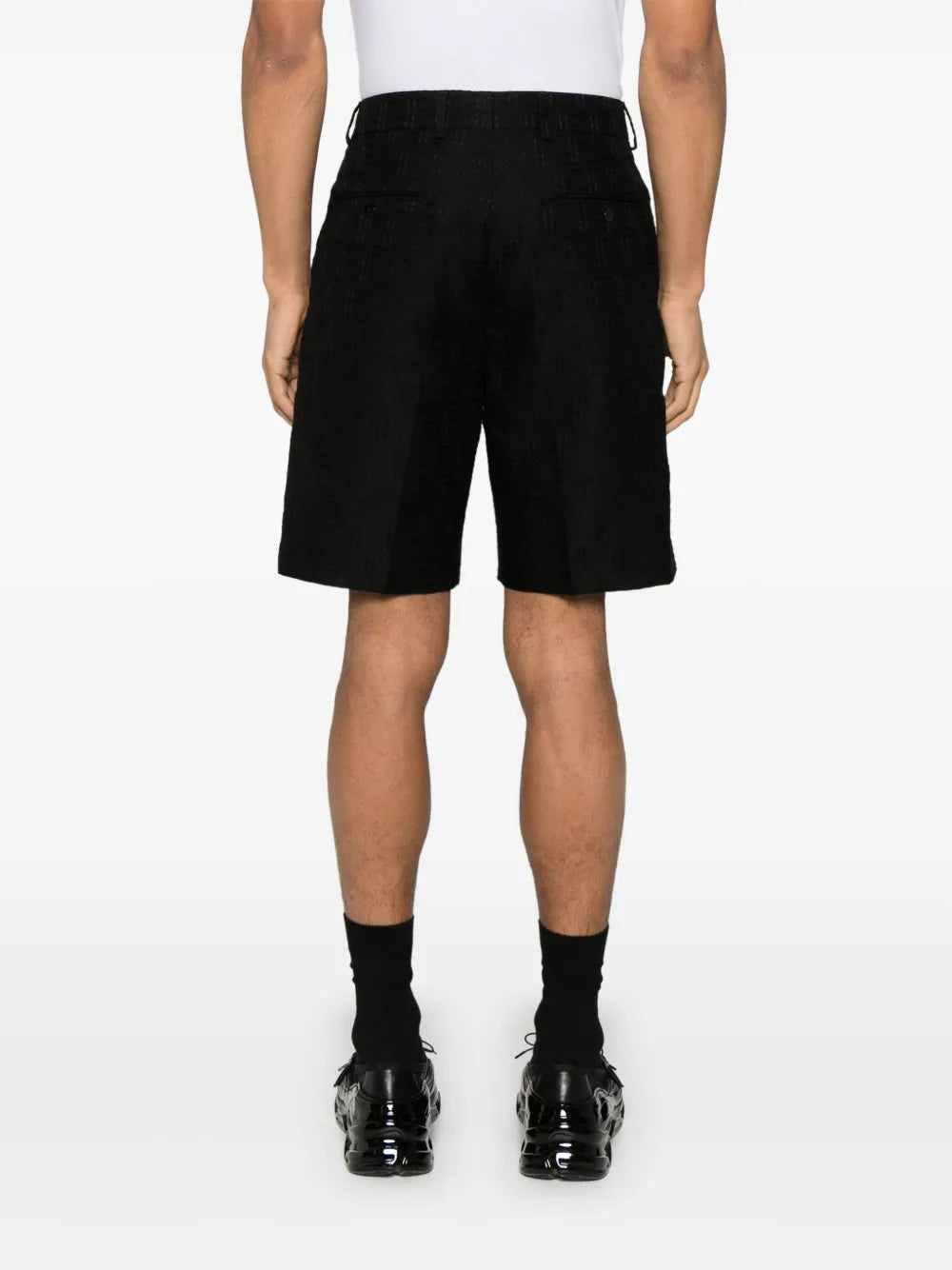 Shorts Short en lin FF Fendi Noir Homme