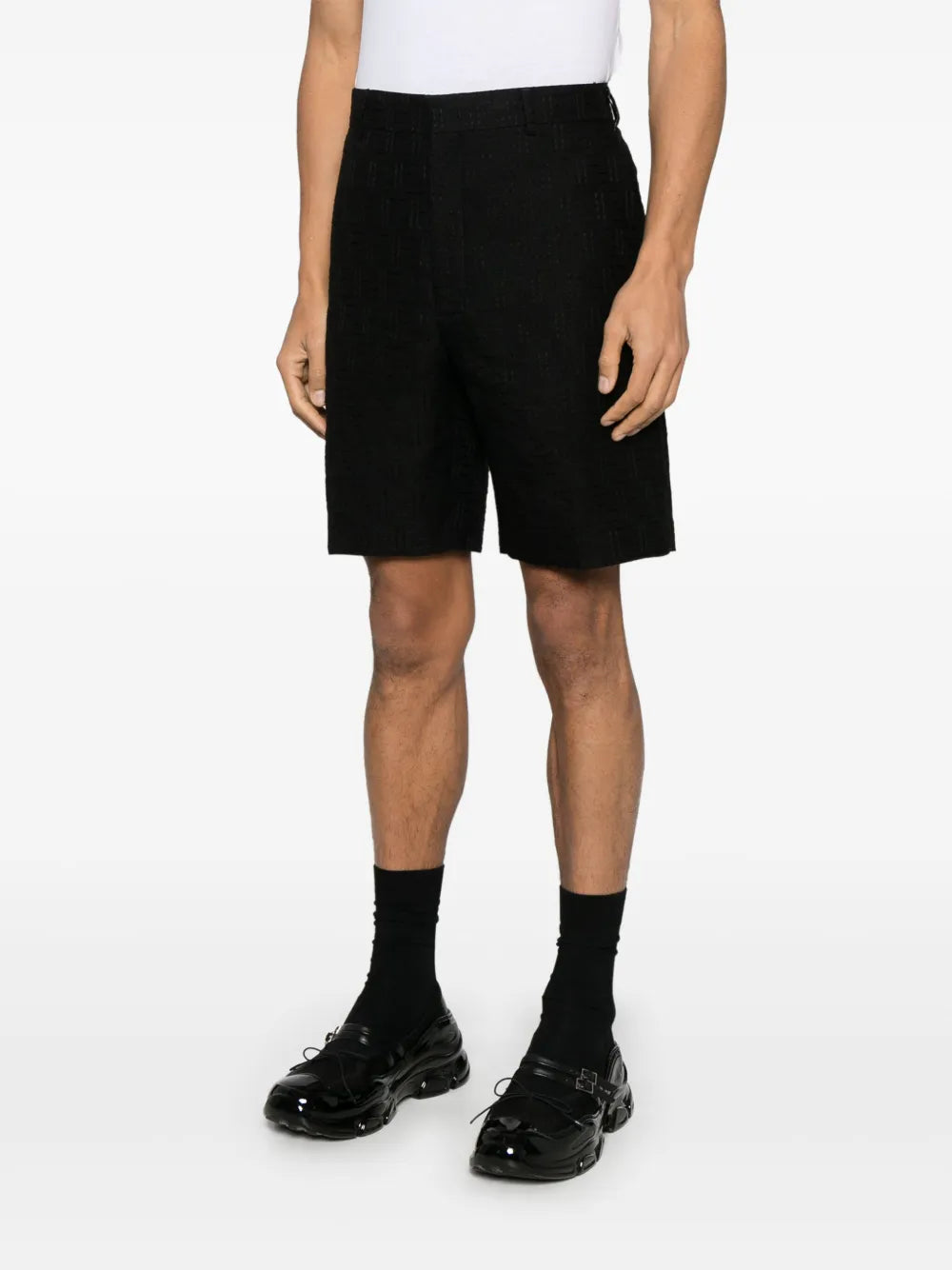 Shorts Short en lin FF Fendi Noir Homme