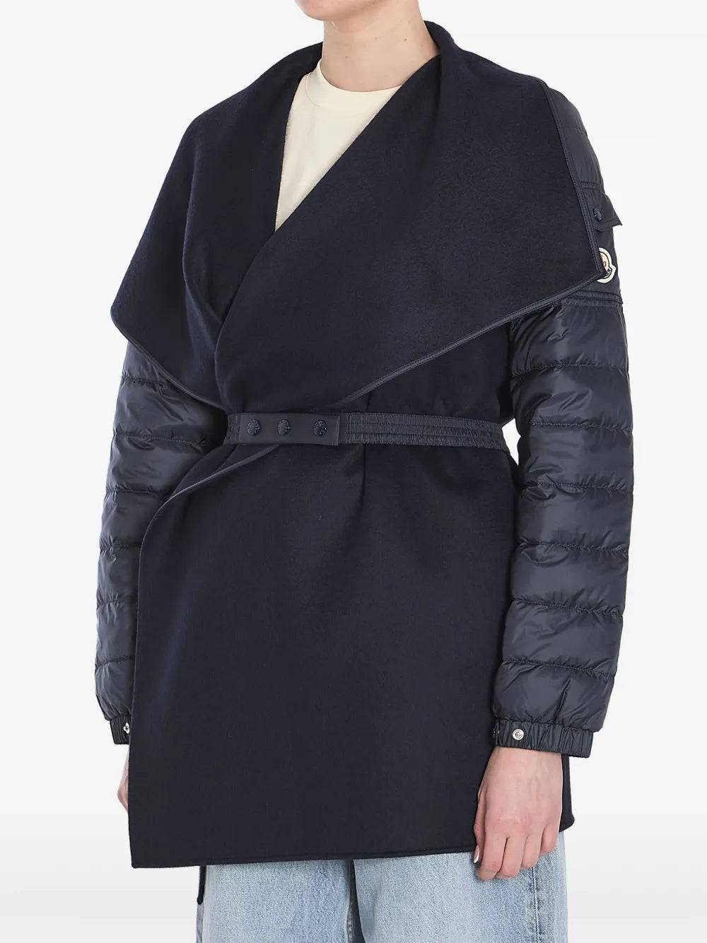 Vestes Cape en laine matelassée Moncler Bleu foncé Femme