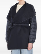 Vestes Cape en laine matelassée Moncler Bleu foncé Femme