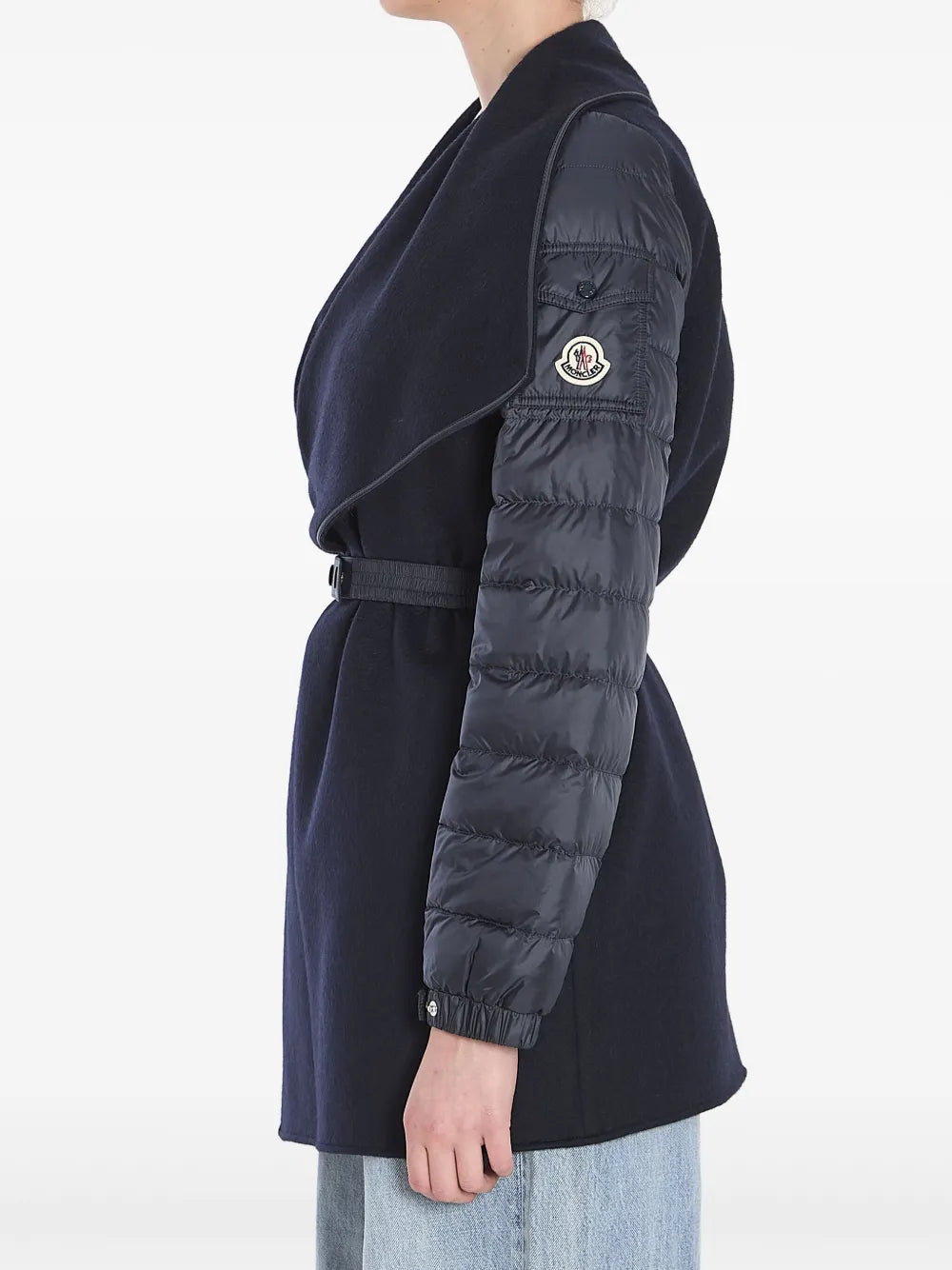 Vestes Cape en laine matelassée Moncler Bleu foncé Femme