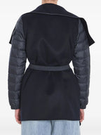 Vestes Cape en laine matelassée Moncler Bleu foncé Femme