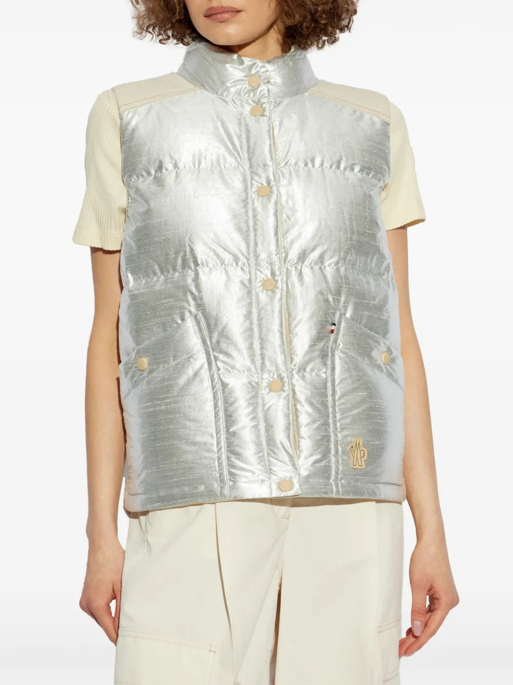 Vestes Doudoune sans manche Pinchot Moncler Grenoble Argenté Femme