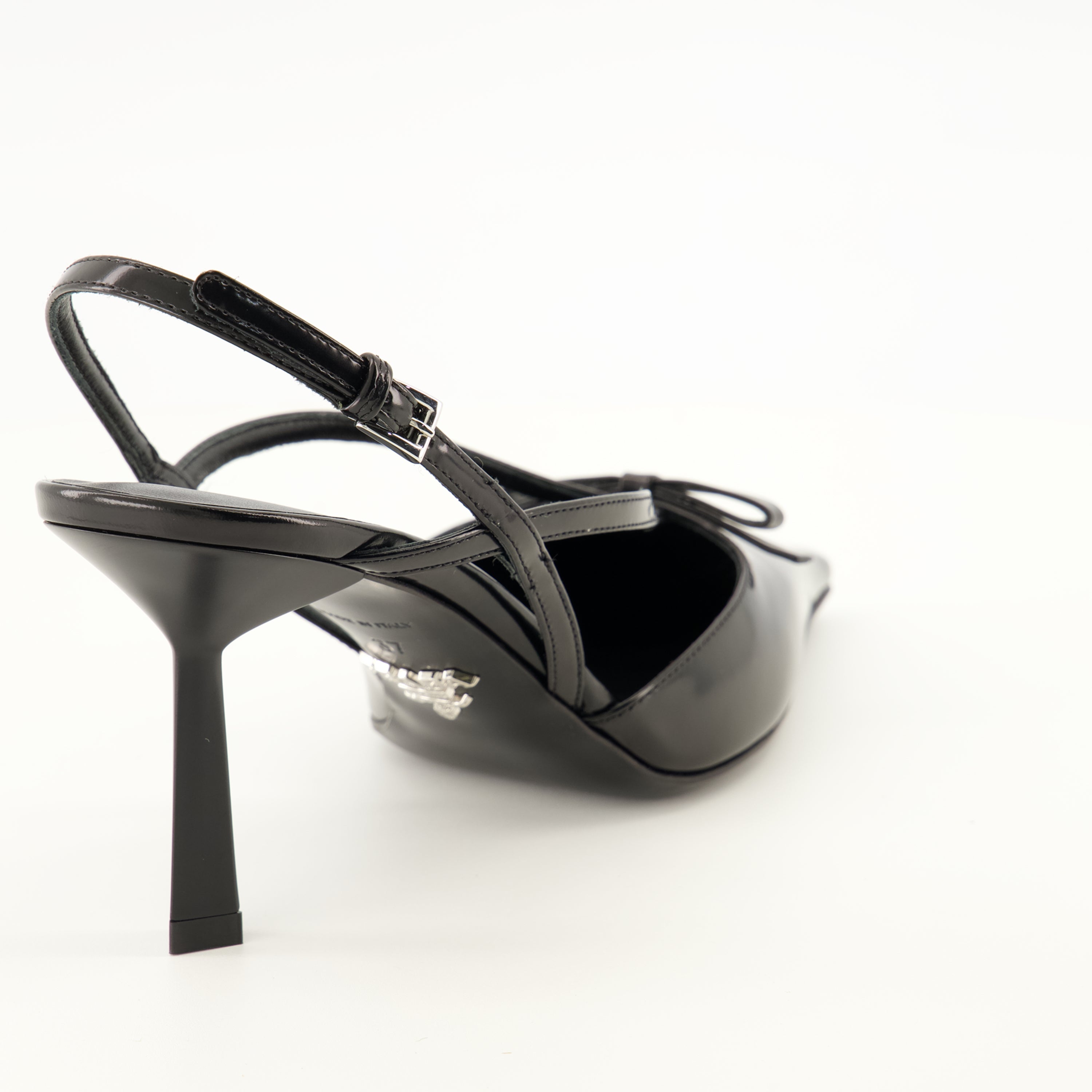 Escarpins Schwarze Lederpumps Prada Noir Femme