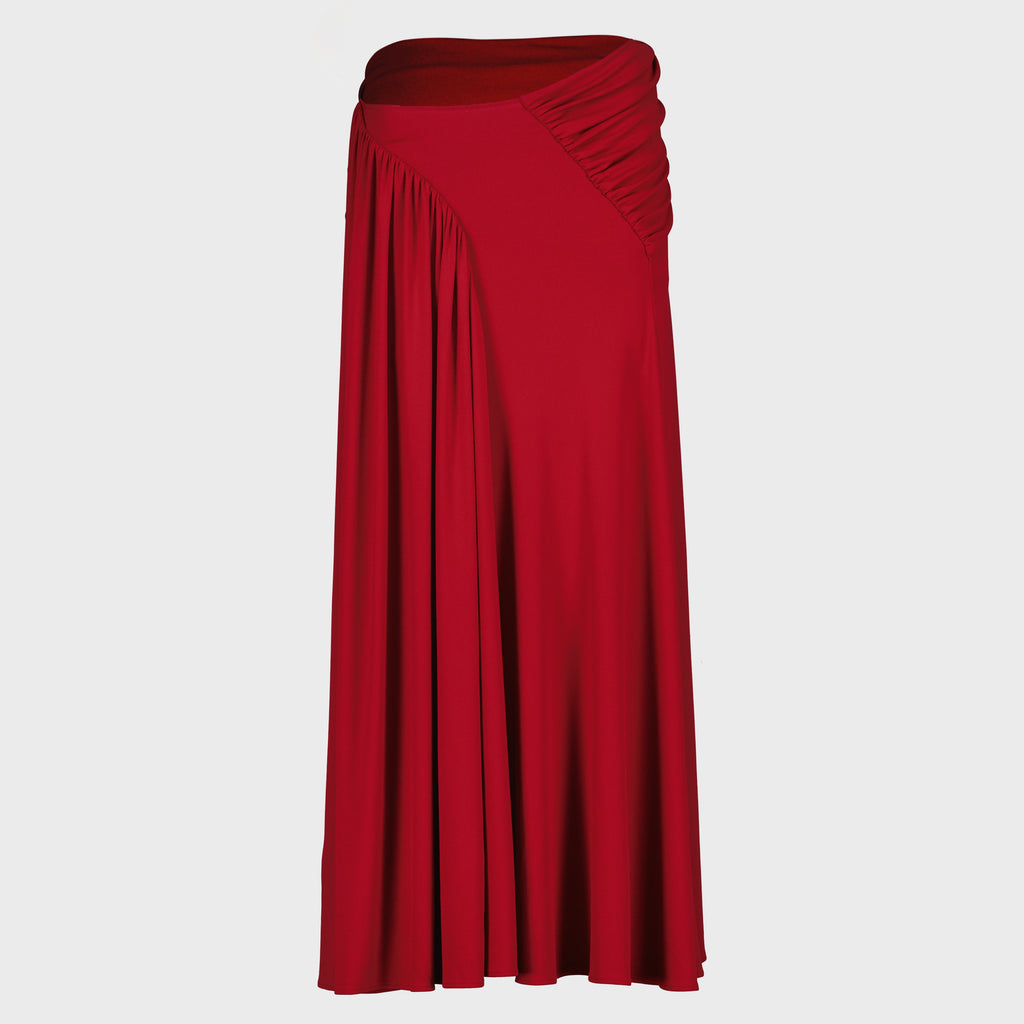 Image de l'article Jupe longue en jersey rouge de la marque Rabanne pour Femme - Saison Printemps-Été 2026 - Vue de Face