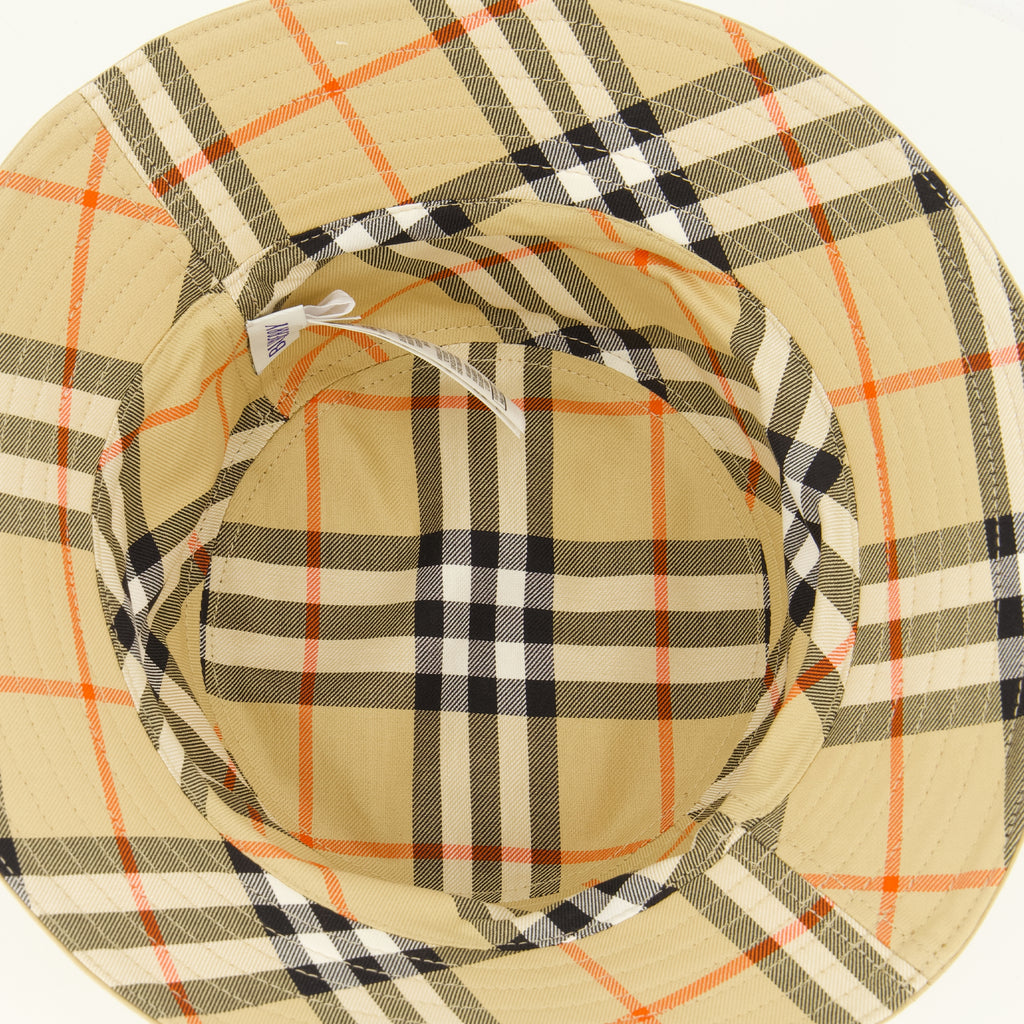 Chapeaux, casquettes et bonnets Sombrero de Cubo Reversible de Gabardina de Algodón Burberry Beige Unisexe