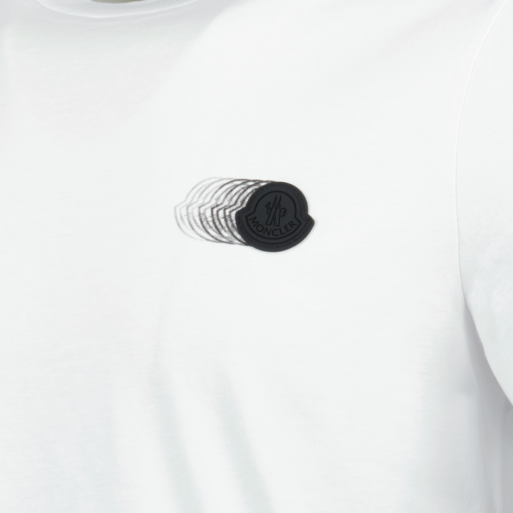 T-shirts T-shirt à motif logo délavé Moncler Blanc Homme