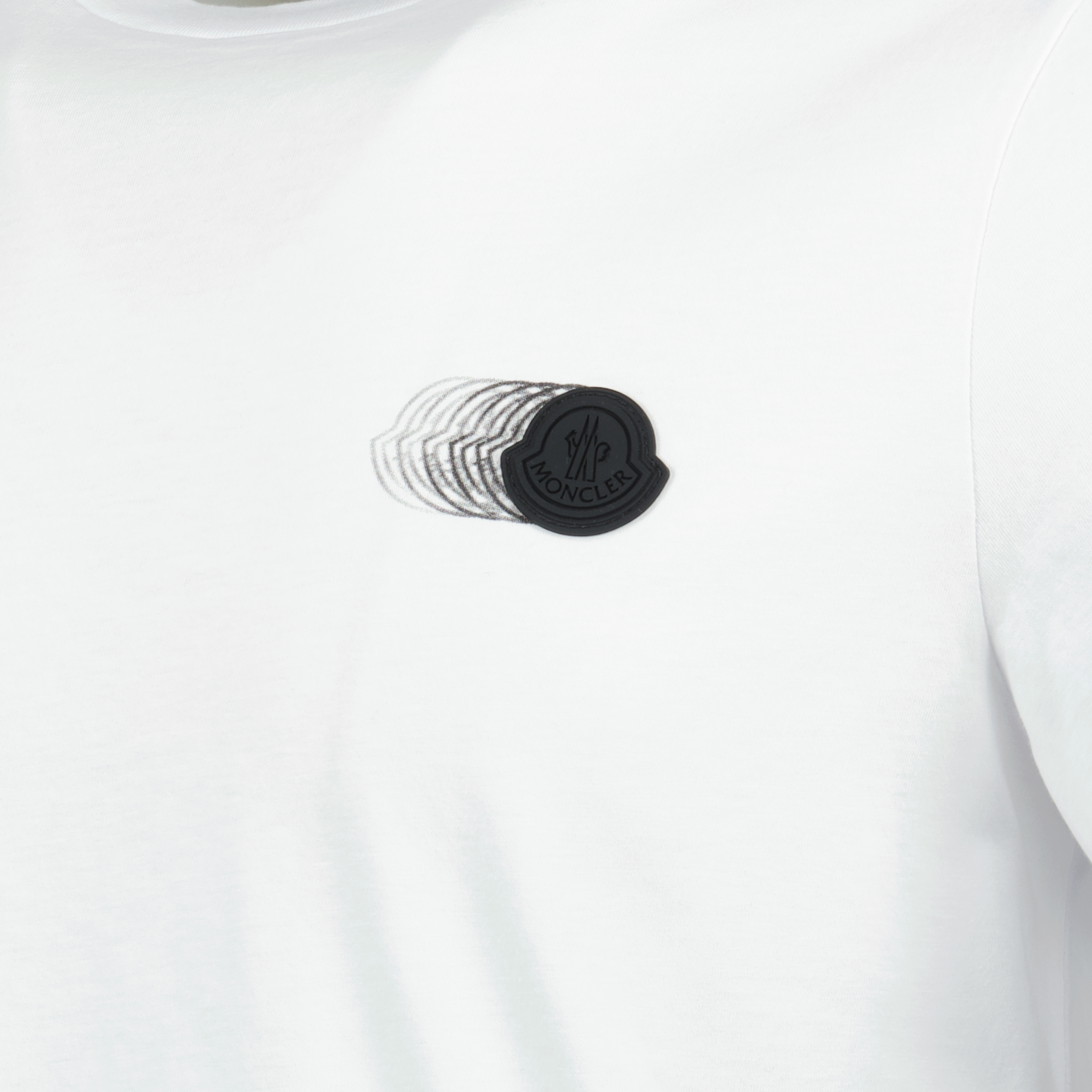 T-shirts T-shirt à motif logo délavé Moncler Blanc Homme