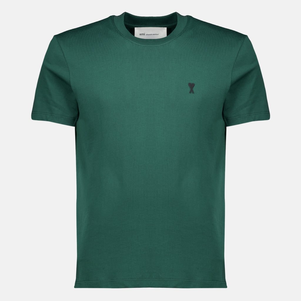 T-shirts T-shirt in Cotone Verde Ami PARIS Vert Homme
