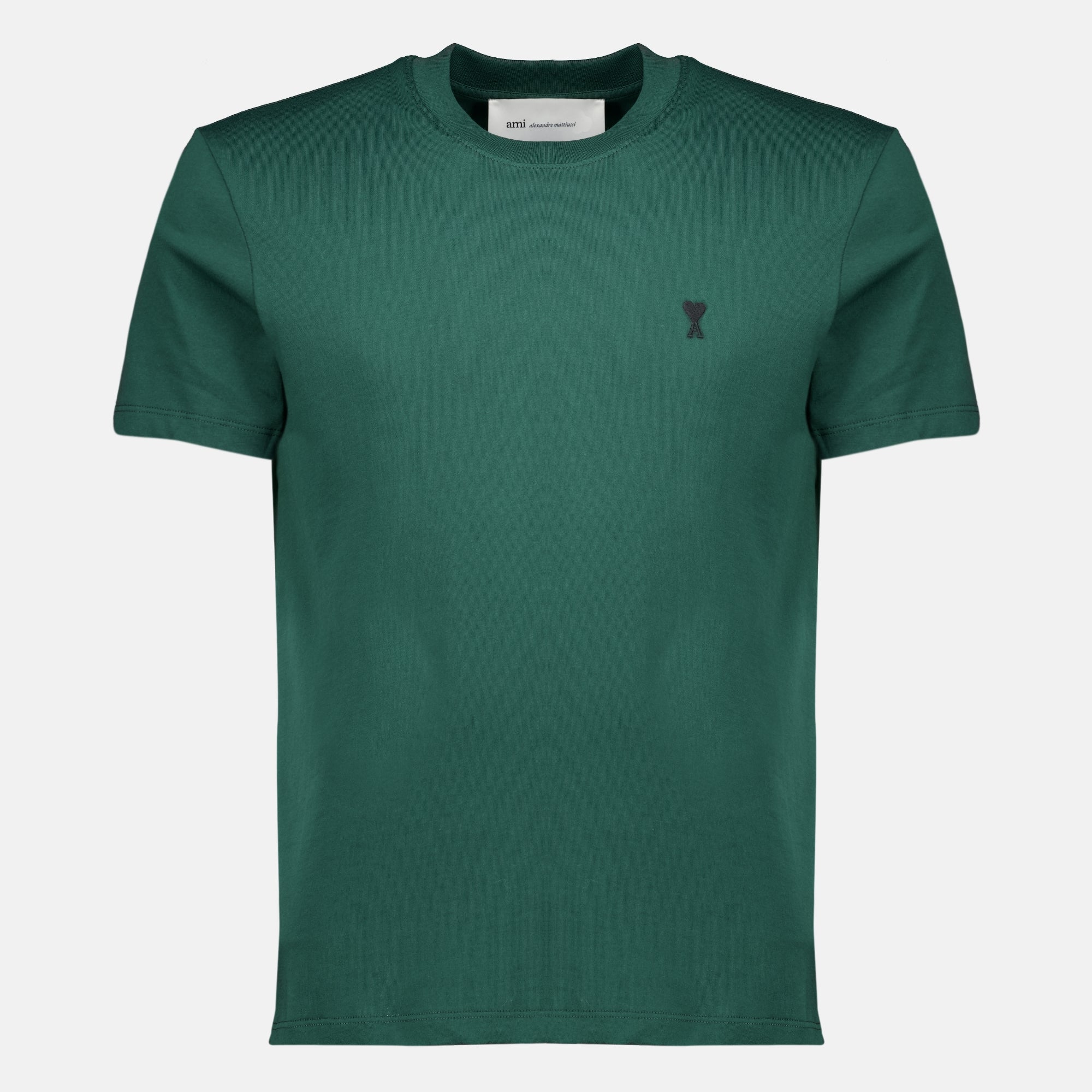 T-shirts T-shirt vert en coton Ami PARIS Vert Homme