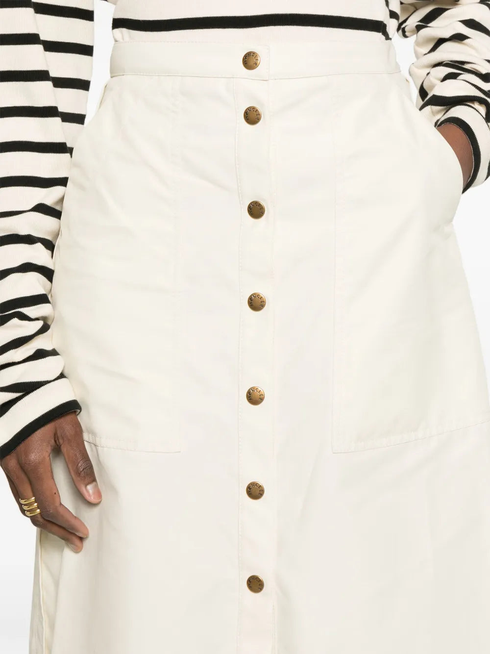 Faldas Falda con Botones Moncler Beige Femme