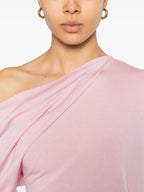 Maille Pull en laine à col drapé Moschino Rose Femme