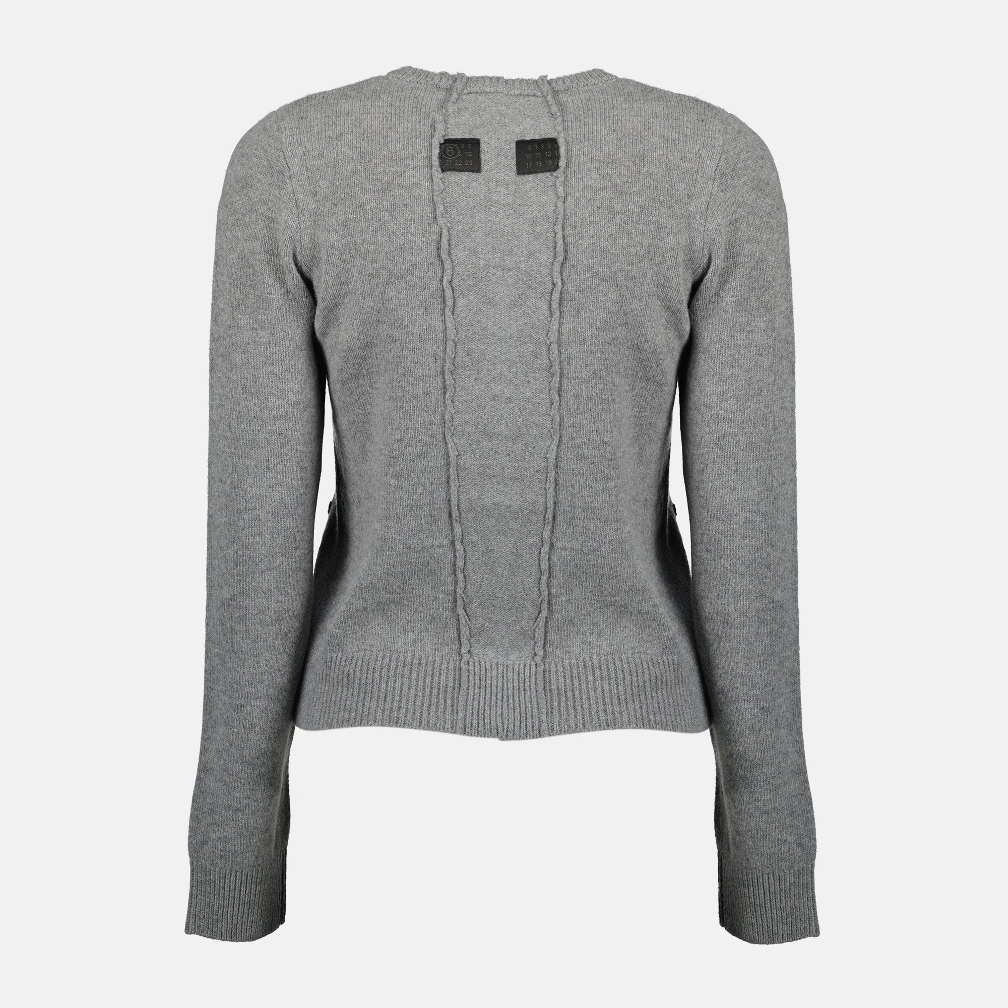 Image de l'article Cardigan gris de la marque Mm6 pour Femme - Saison Automne-Hiver 2025 - Vue de Dos